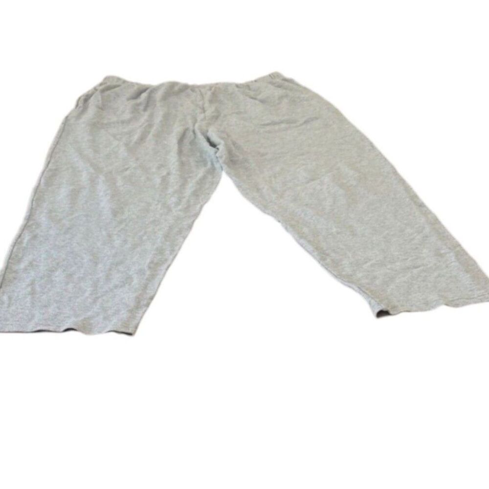 Basic Editions Women XXL Pants Gray Soft Knit 100 Cotton Pull On Loungewear